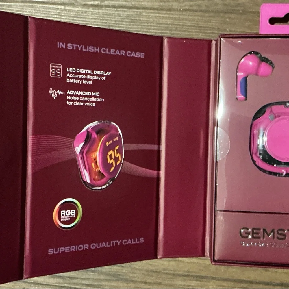 Gemstone Pink Wireless Earbuds